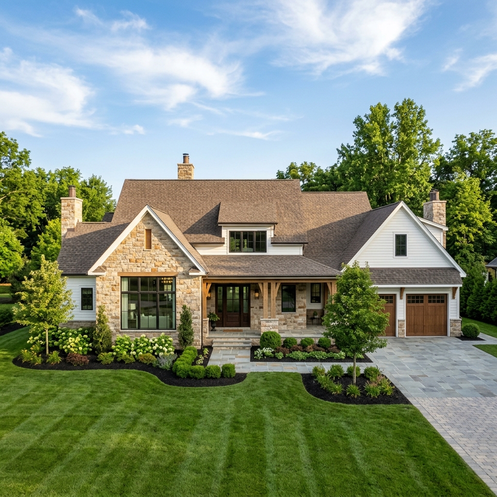 Clean brown architectural asphalt shingle roofing installation