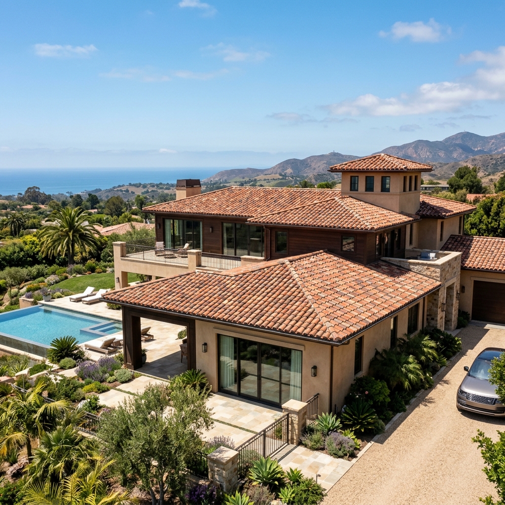 Premium Spanish red clay tile roof installation